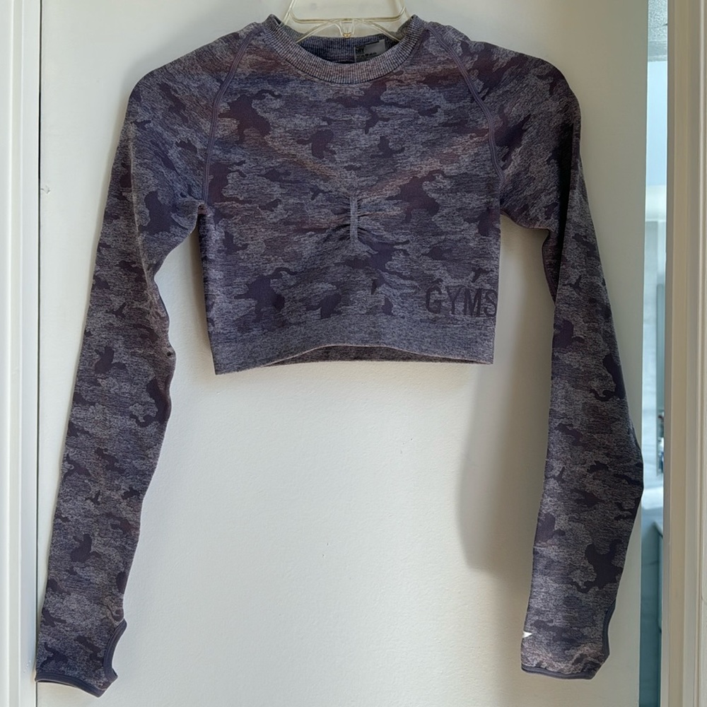 Gymshark Purple Camo Crop Top